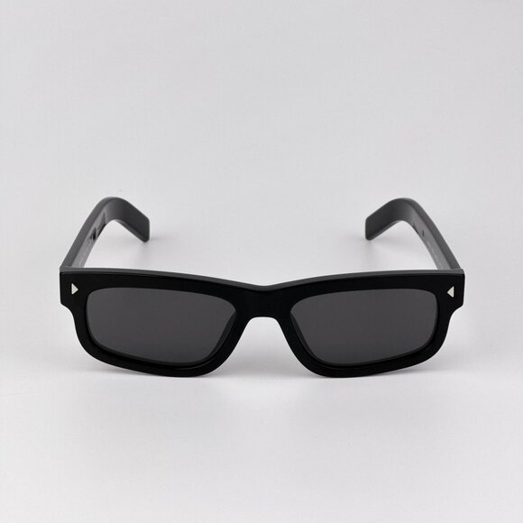 Prada PRB11S Sunglasses – Black Rectangle Frame Grey Crystal | Model 16K731 - Picture 1 of 11